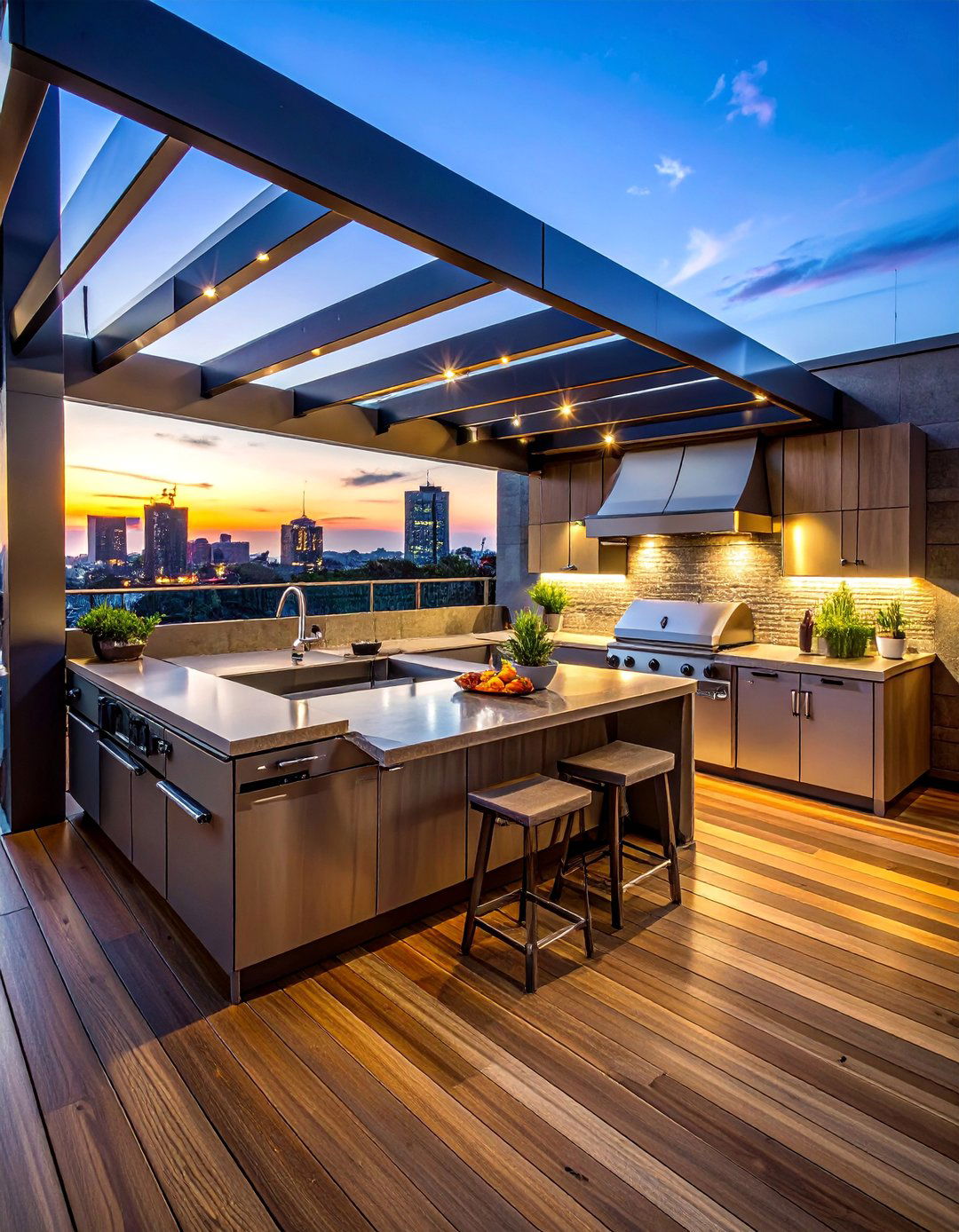 Rooftop Deck Outdoor Kitchen Paradise - 40 Rooftop Deck Ideas for Stunning Urban Outdoor Spaces