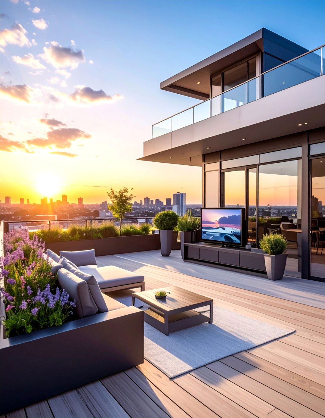 Rooftop Deck Technology Integration - 40 Rooftop Deck Ideas for Stunning Urban Outdoor Spaces