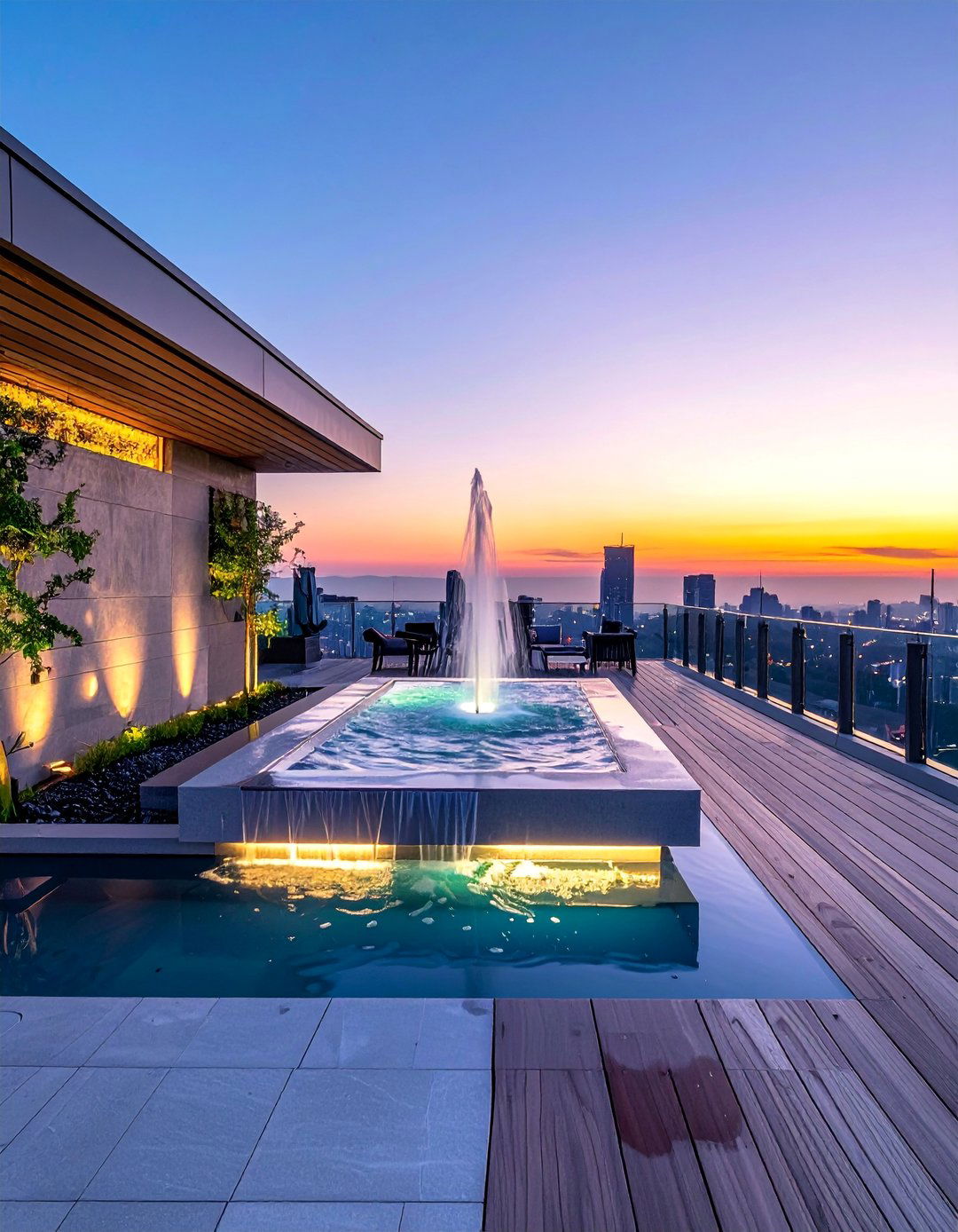 Rooftop Deck Water Feature Design - 40 Rooftop Deck Ideas for Stunning Urban Outdoor Spaces