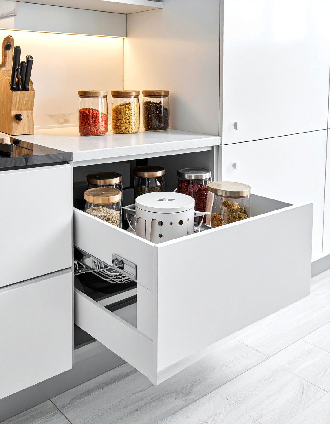Rotating Base Spice Rack for Drawers - 40 Creative Spice Rack Ideas for Organized Kitchens