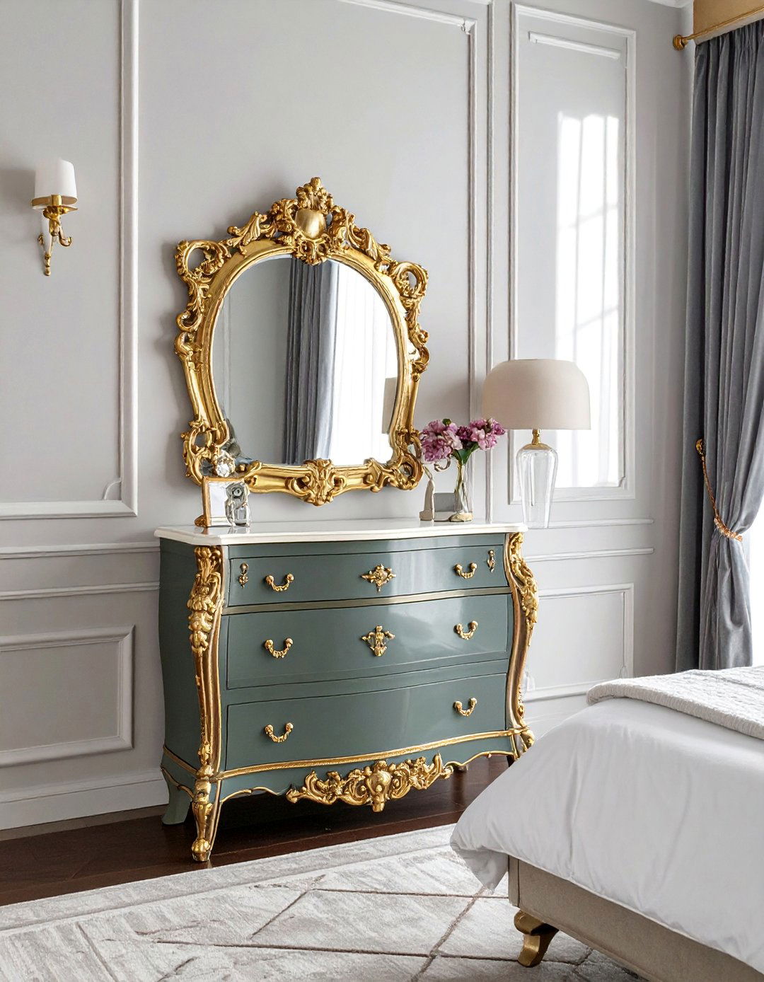 Royal Bedroom Featuring Gilded Gold Accents - 20 Royal Bedroom Ideas for a Luxurious Sleep Space