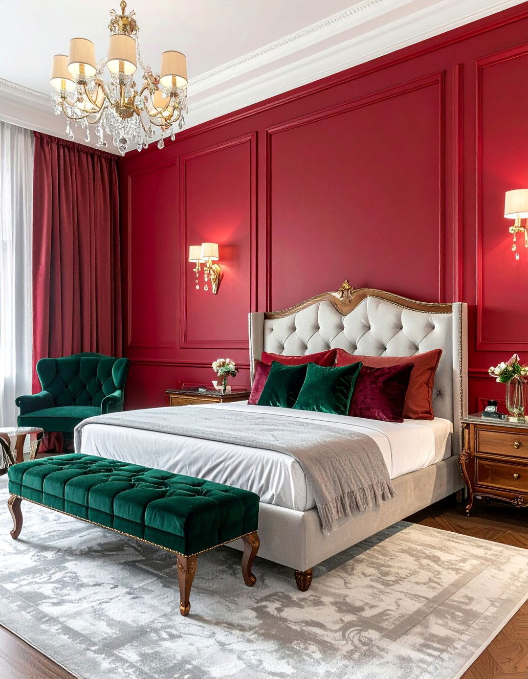 Royal Bedroom Using a Deep Jewel Toned Palette - 20 Royal Bedroom Ideas for a Luxurious Sleep Space