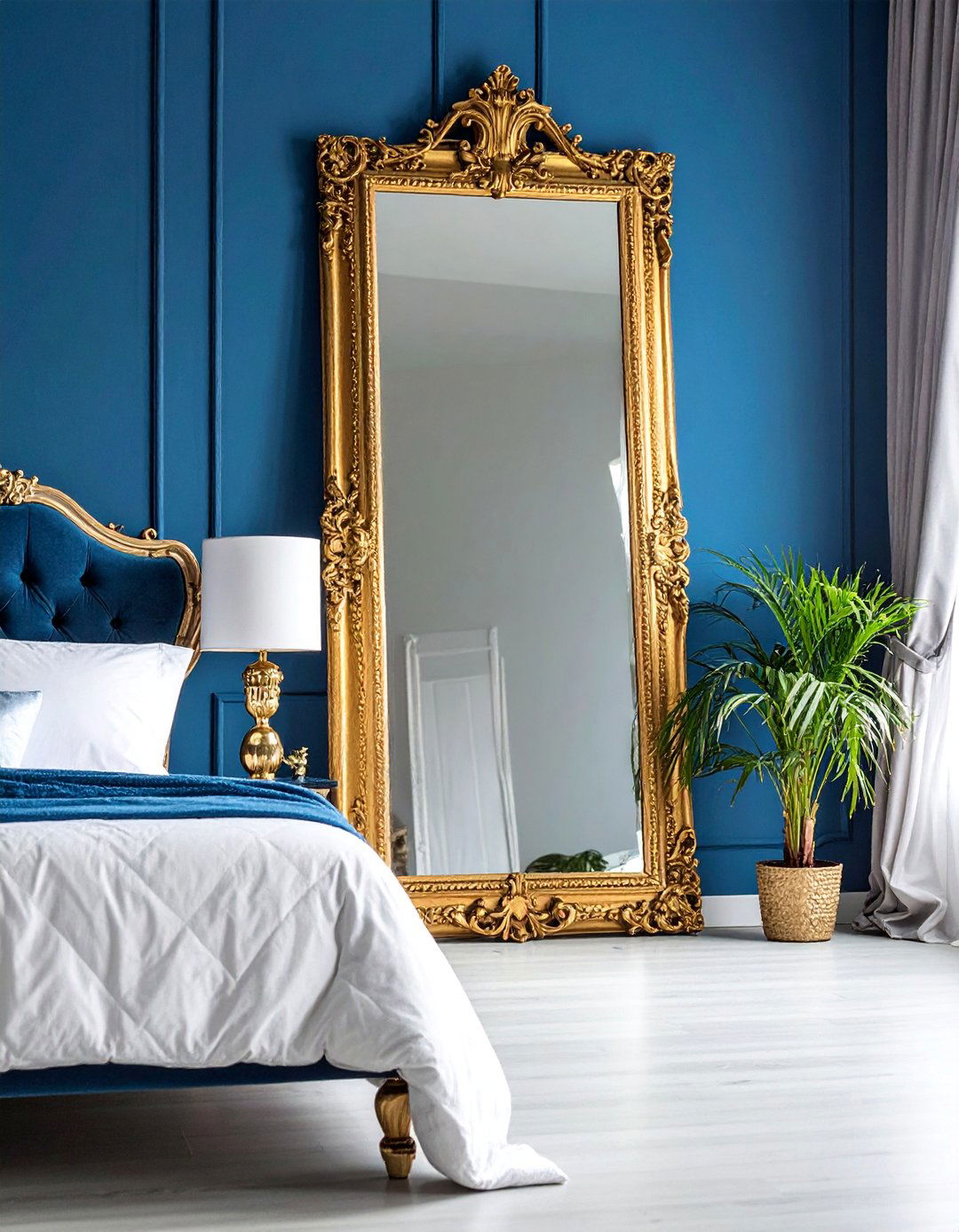 Royal Bedroom with Ornate Full Length Mirrors - 20 Royal Bedroom Ideas for a Luxurious Sleep Space