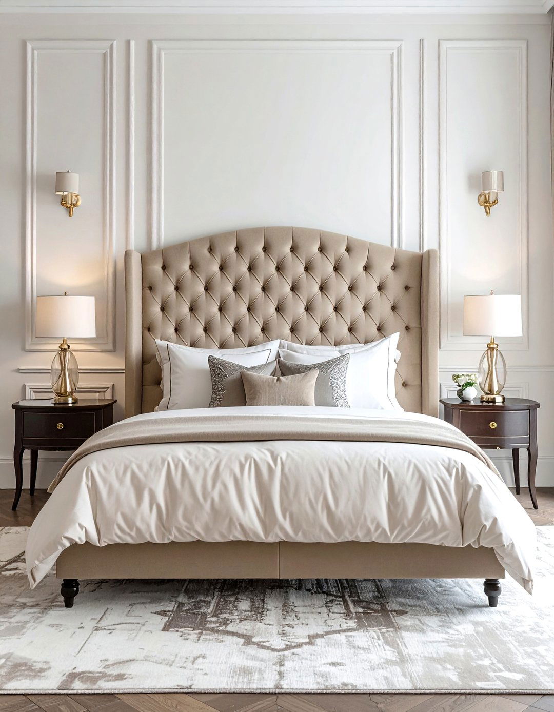 Royal Bedroom with Tufted Headboards and Footboards - 20 Royal Bedroom Ideas for a Luxurious Sleep Space