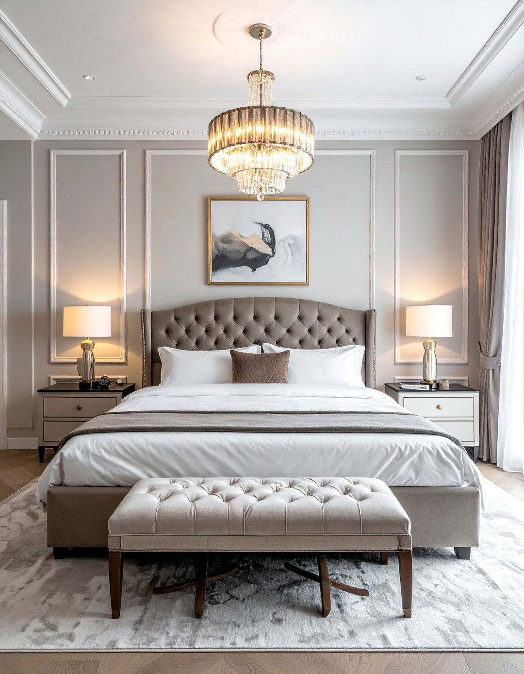 Royal Bedroom with a Symmetrical Furniture Layout - 20 Royal Bedroom Ideas for a Luxurious Sleep Space