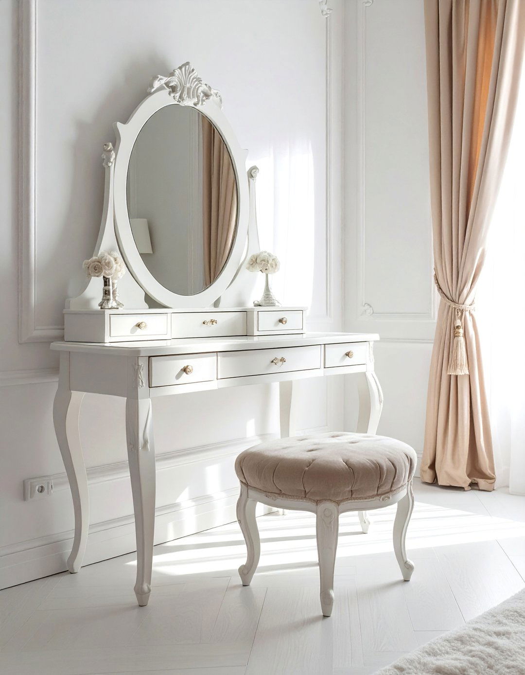 Royal Bedroom with a Vanity Dressing Table - 20 Royal Bedroom Ideas for a Luxurious Sleep Space