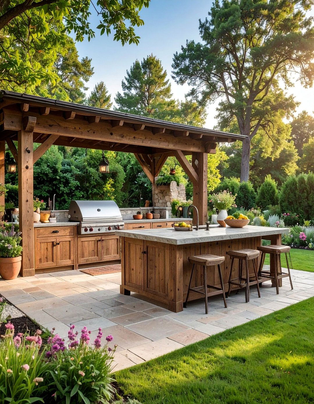 Rustic Farmhouse Outdoor Kitchens - 20 Summer Kitchen Ideas for Outdoor Entertaining
