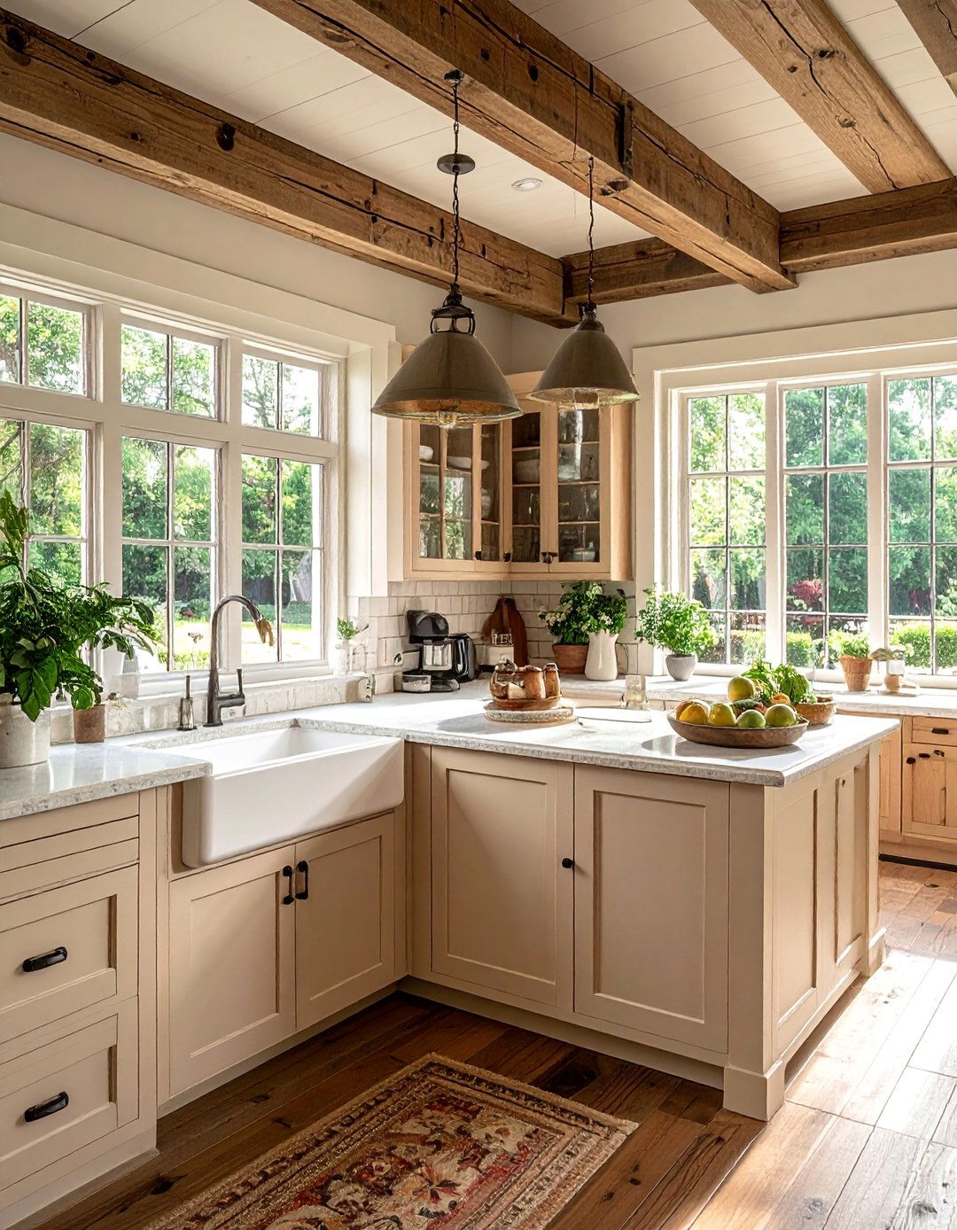 Rustic Farmhouse Sunroom Kitchen - 15 Sunroom Kitchen Ideas for a Bright and Airy Space