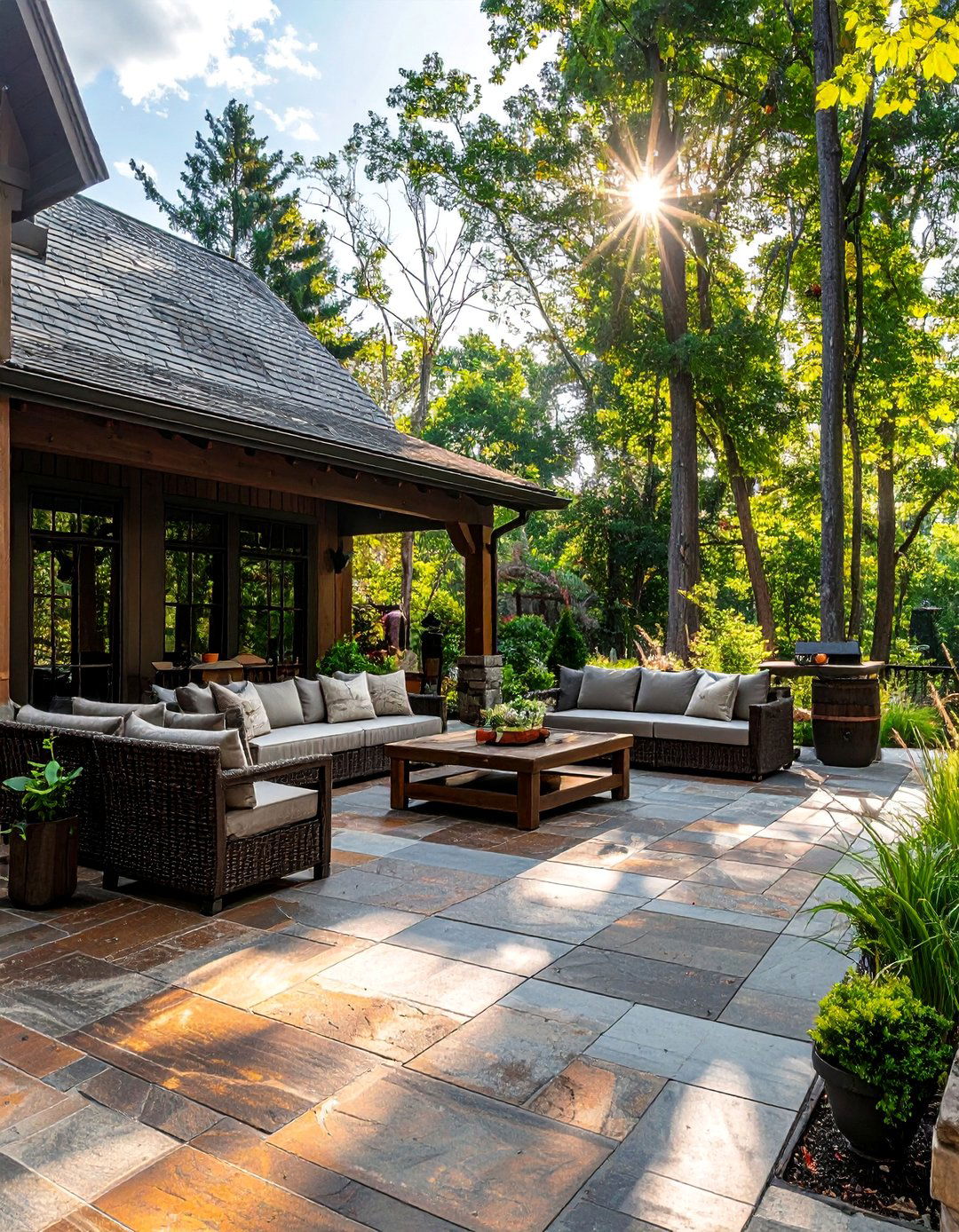 Rustic Finish Stamped Concrete Patio - 40 Stamped Concrete Patio Ideas for Stylish Outdoor Spaces