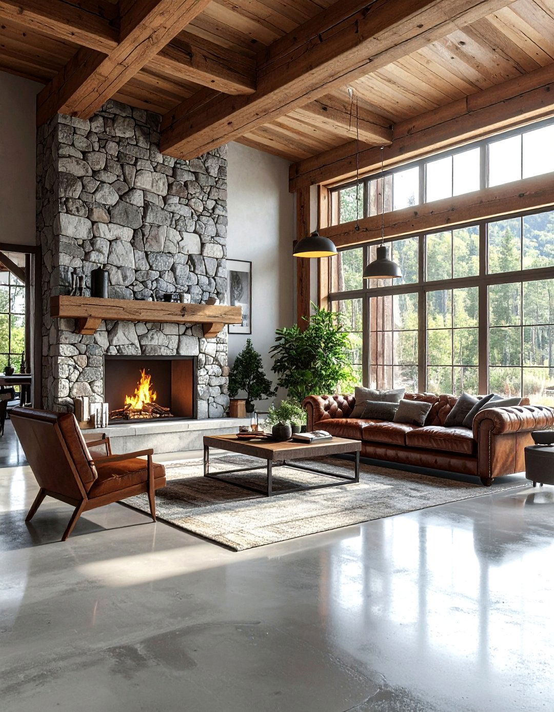 Rustic Modern Fusion - 20 Concrete Floor Living Room Ideas for Modern Homes