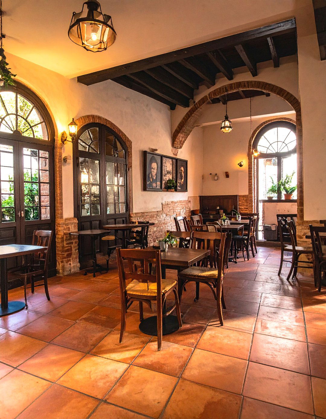 Rustic Terracotta Tiled Floors - 20 Italian Restaurant Decor Ideas for an Authentic Ambiance