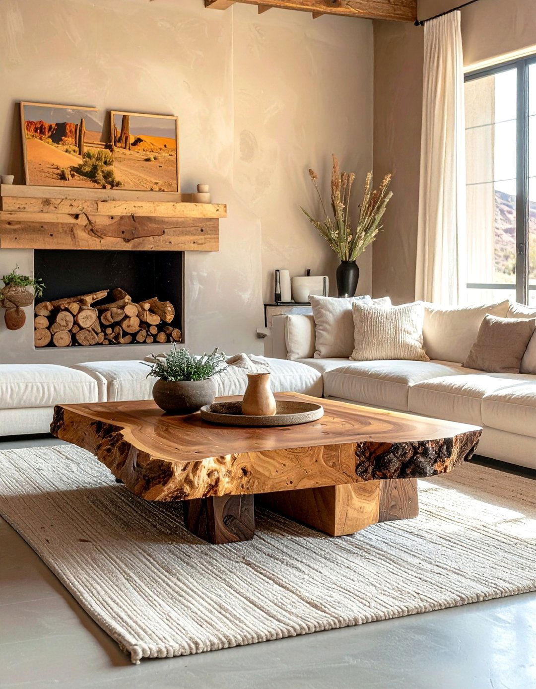 Rustic Unfinished Wood Elements - 20 Desert-Themed Room Ideas for a Unique Aesthetic