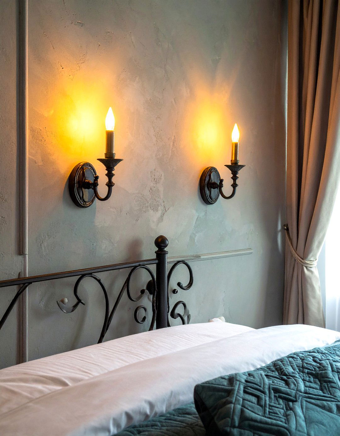 Rustic Wall Sconces - 20 Tuscan Bedroom Ideas for a Warm and Inviting Space