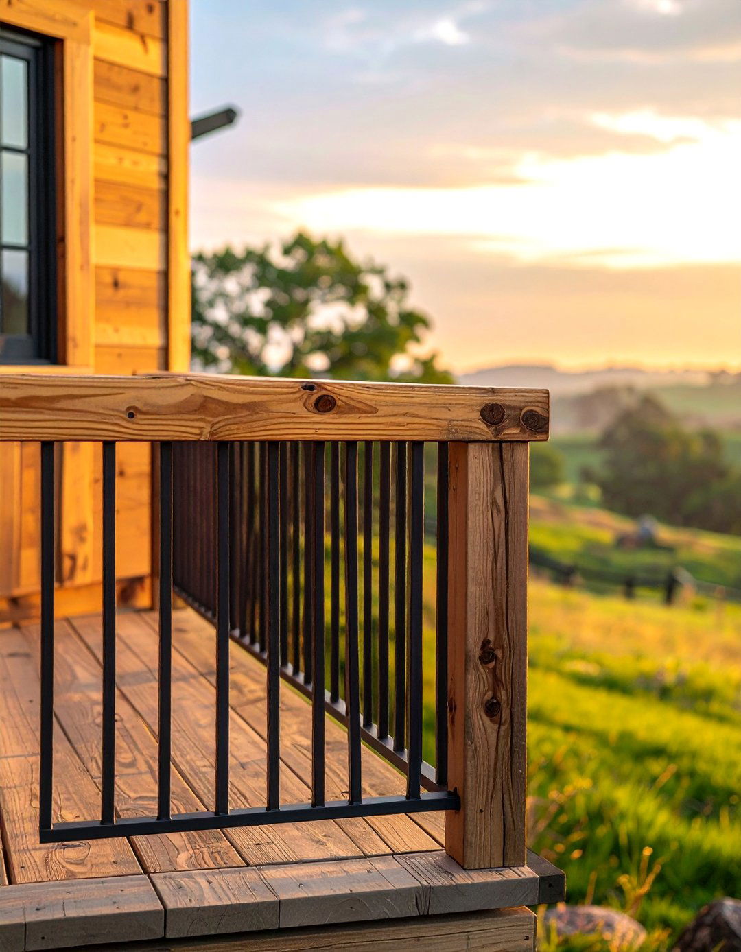 Rustic Wood and Iron Balcony Railing - 25 Balcony Railing Design Ideas for Stylish Homes