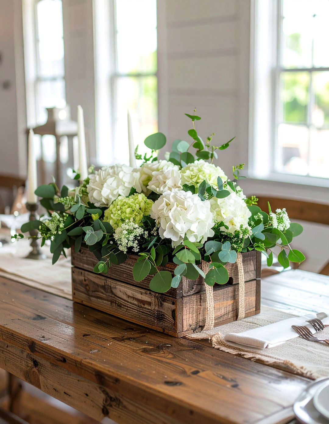 Rustic Wooden Box Arrangements - 30 Rehearsal Dinner Centerpiece Ideas for a Memorable Event