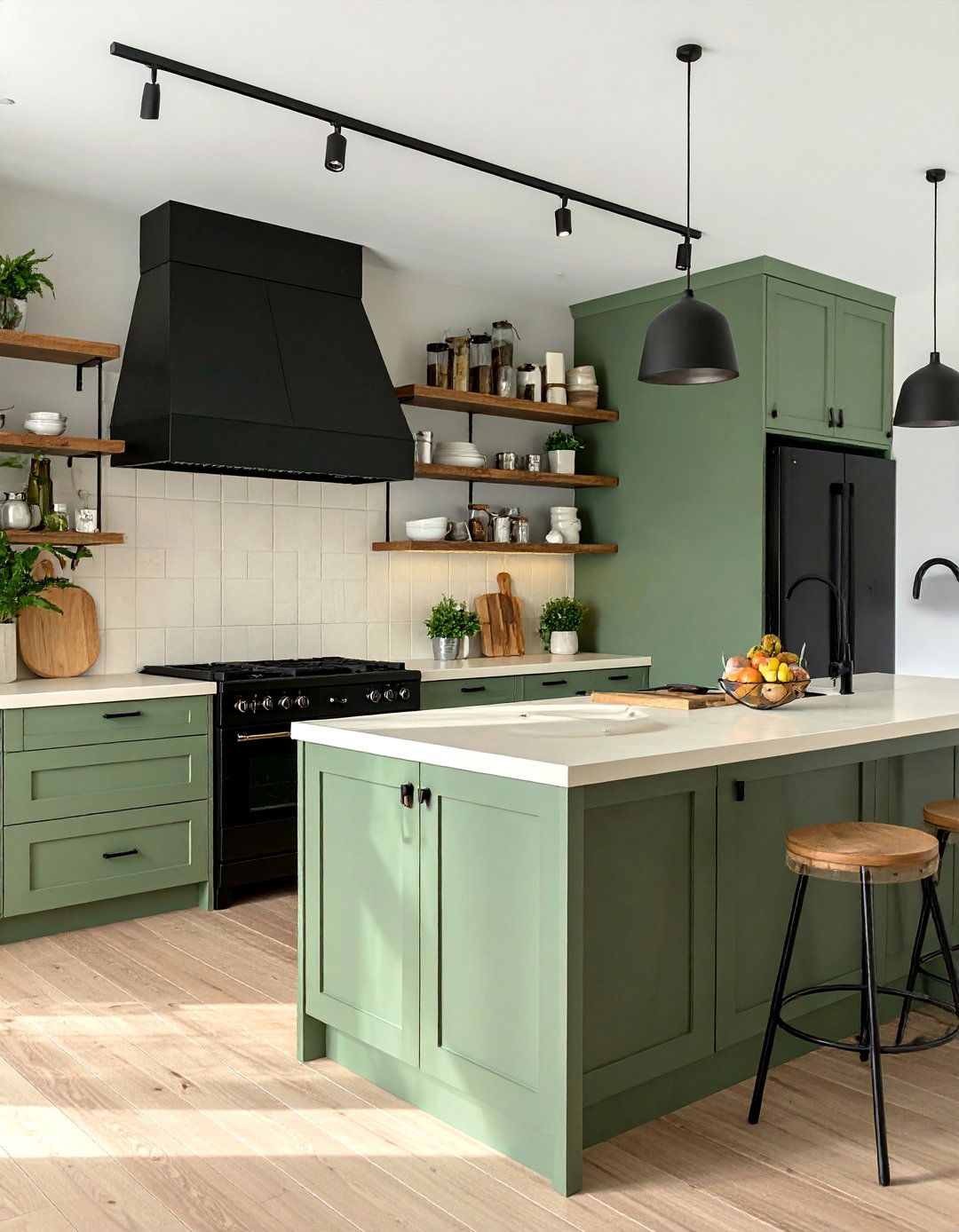 Sage Green Cabinets With Black Appliances - 20 What Color Cabinets Go With Black Appliances Ideas