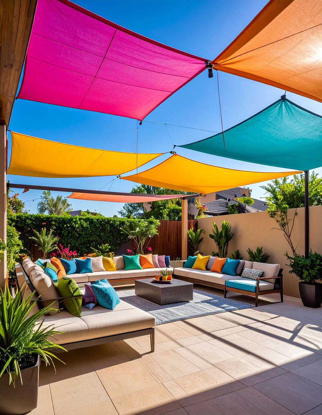 Sail Shade Layering for Dynamic Coverage - 40 Shade Ideas for Comfortable Outdoor Living Spaces