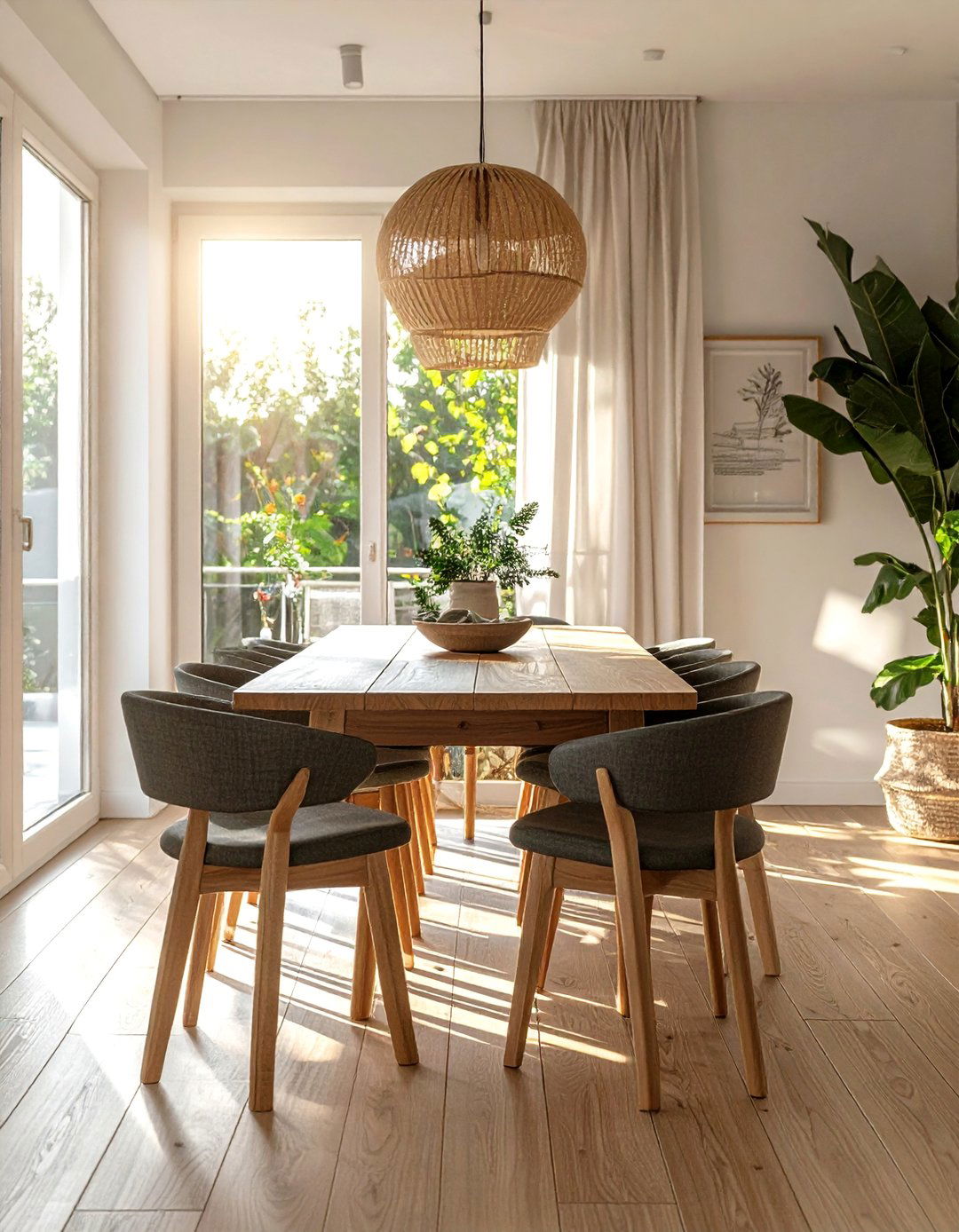 Scandinavian Bright Dining Area - 25 Sunroom Dining Room Ideas for a Bright Space