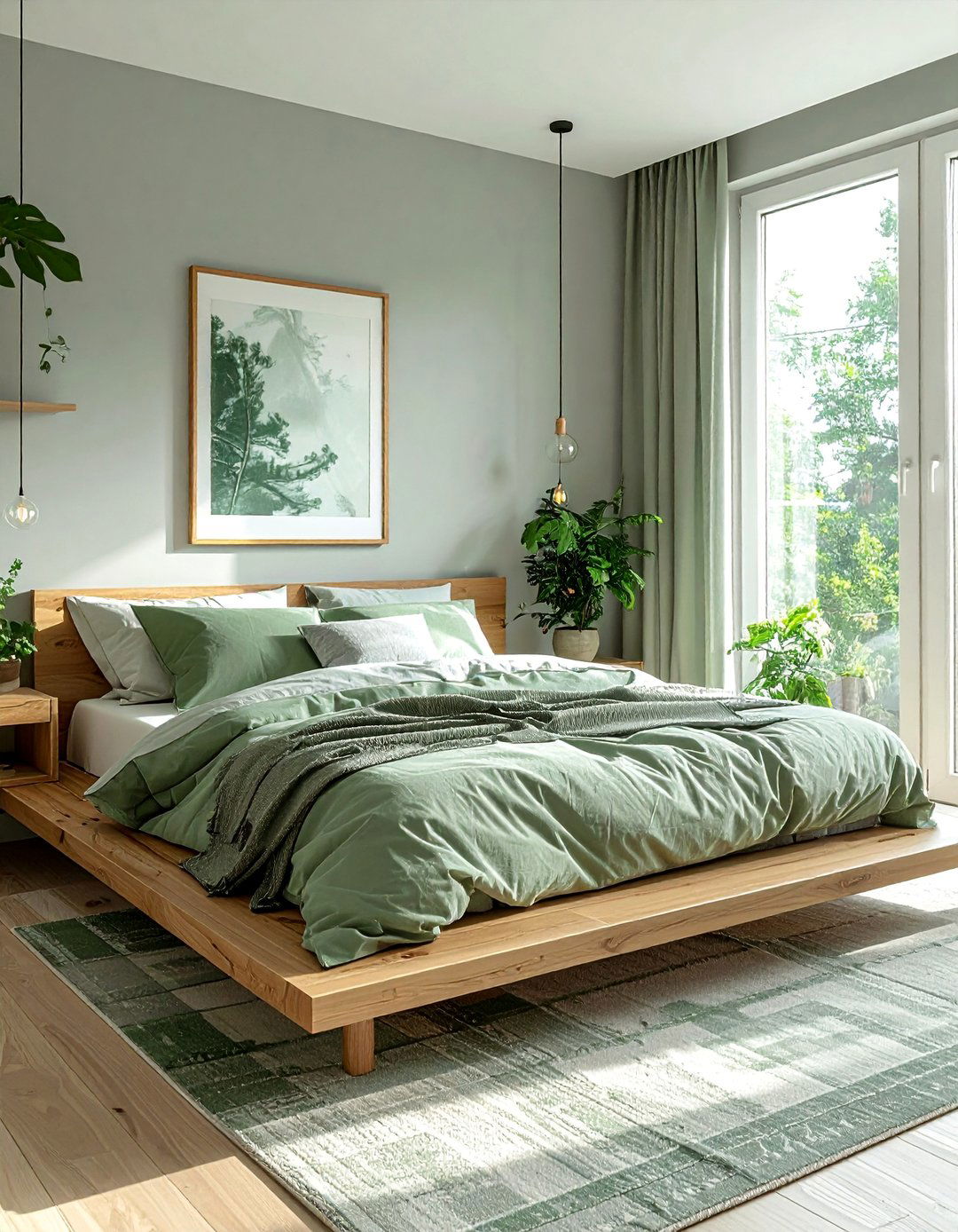 Scandinavian Design with Pale Green and Light Grey - 20 Green and Grey Bedroom Ideas for a Serene Retreat