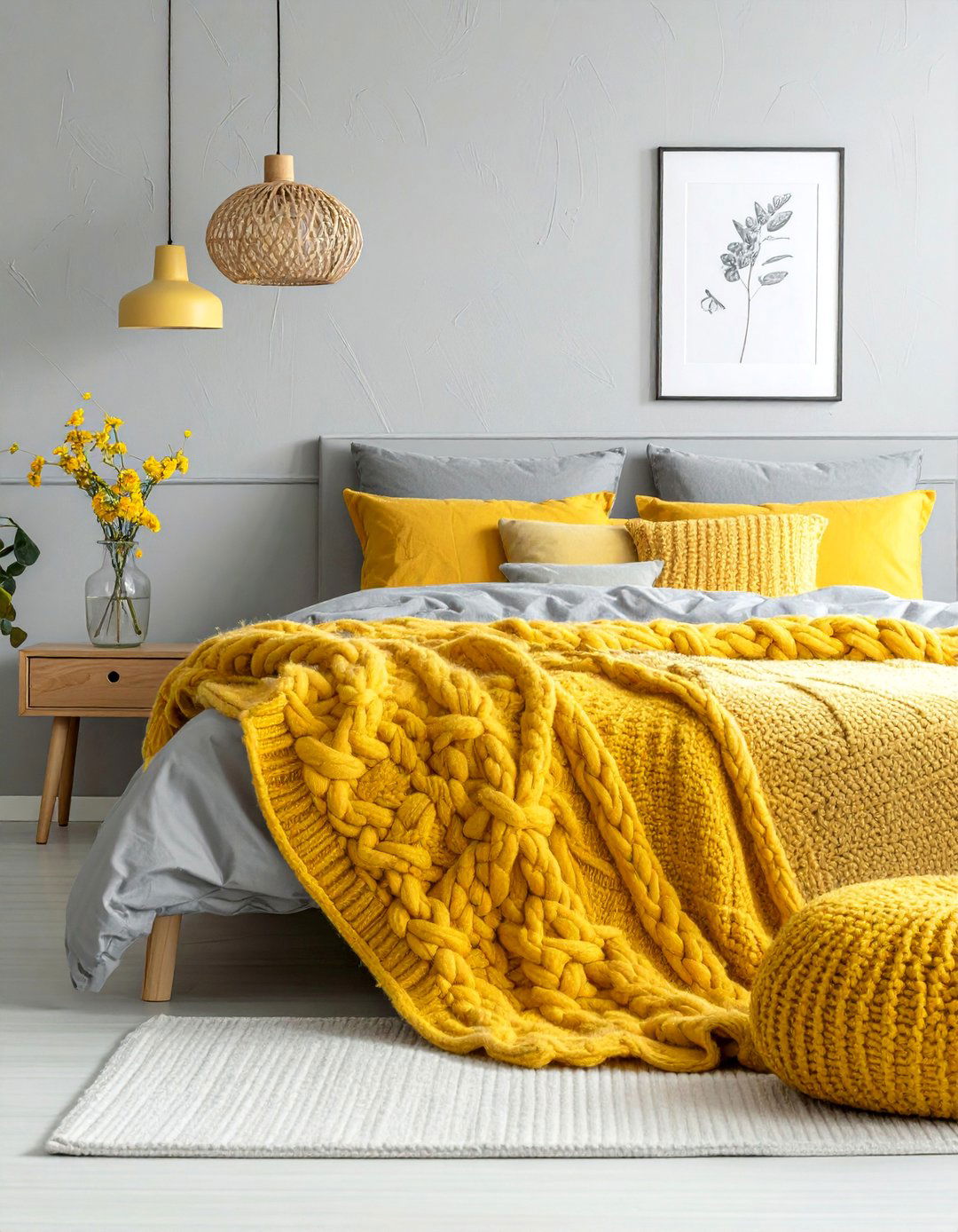 Scandinavian Design with Pale Yellow and Soft Grey - 25 Yellow and Grey Bedroom Ideas for Modern Interiors