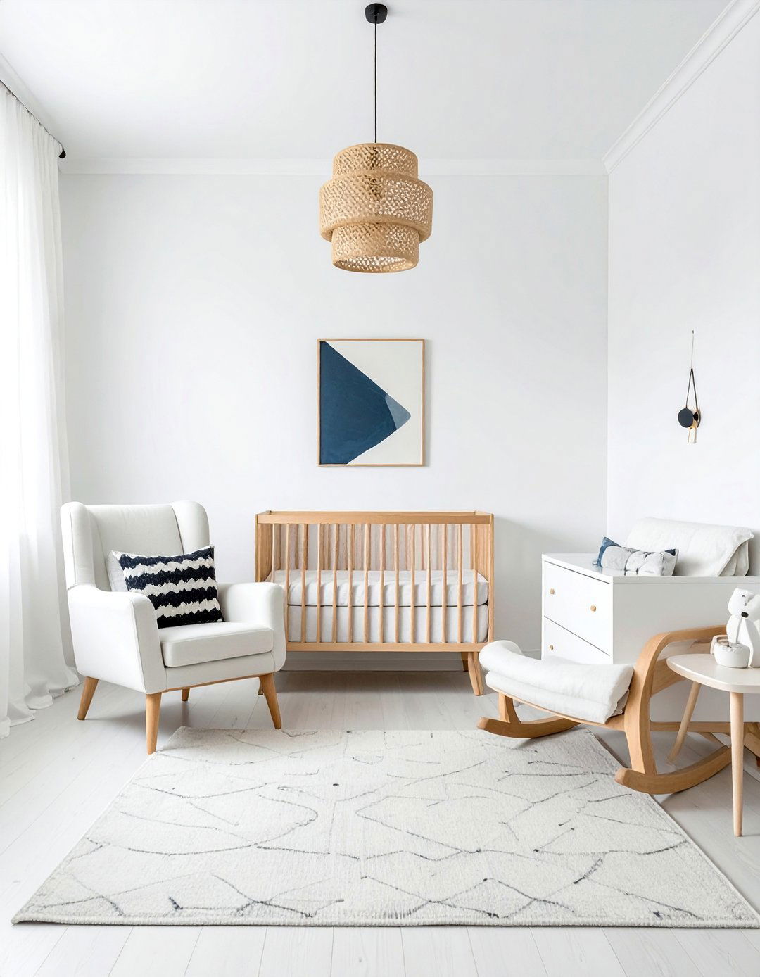 Scandinavian Inspired White Nursery - 15 White Nursery Ideas for a Calm and Serene Space
