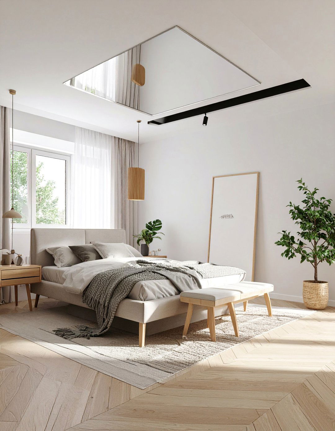 Scandinavian Style Bedroom Mirror Ceiling - 20 Mirror on Ceiling Above Bed Ideas for a Luxurious Touch
