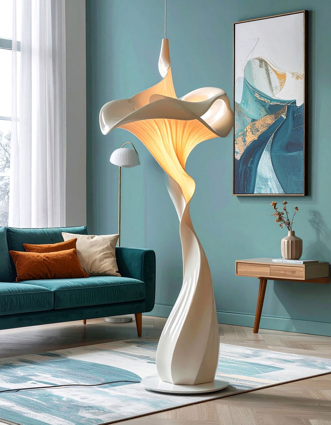Sculptural Art Floor Lamp Forms - 25 Living Room Floor Lamp Ideas for Stylish Spaces