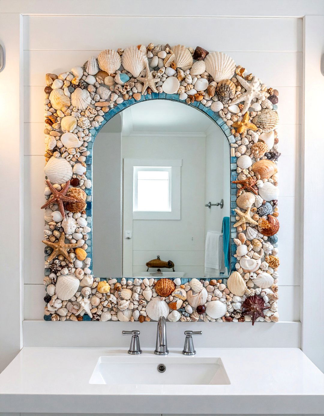Seashell Mosaic Mirror - 20 Mosaic Mirror Ideas for Unique Home Decor