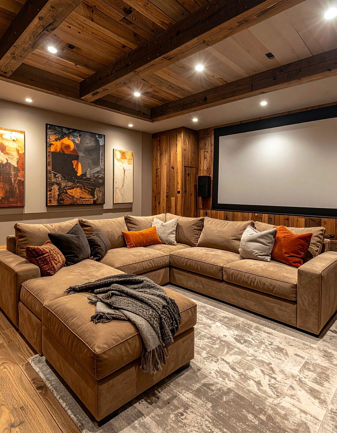 Sectional Sofa Theater - 25 Basement Home Theater Ideas for Movie Nights