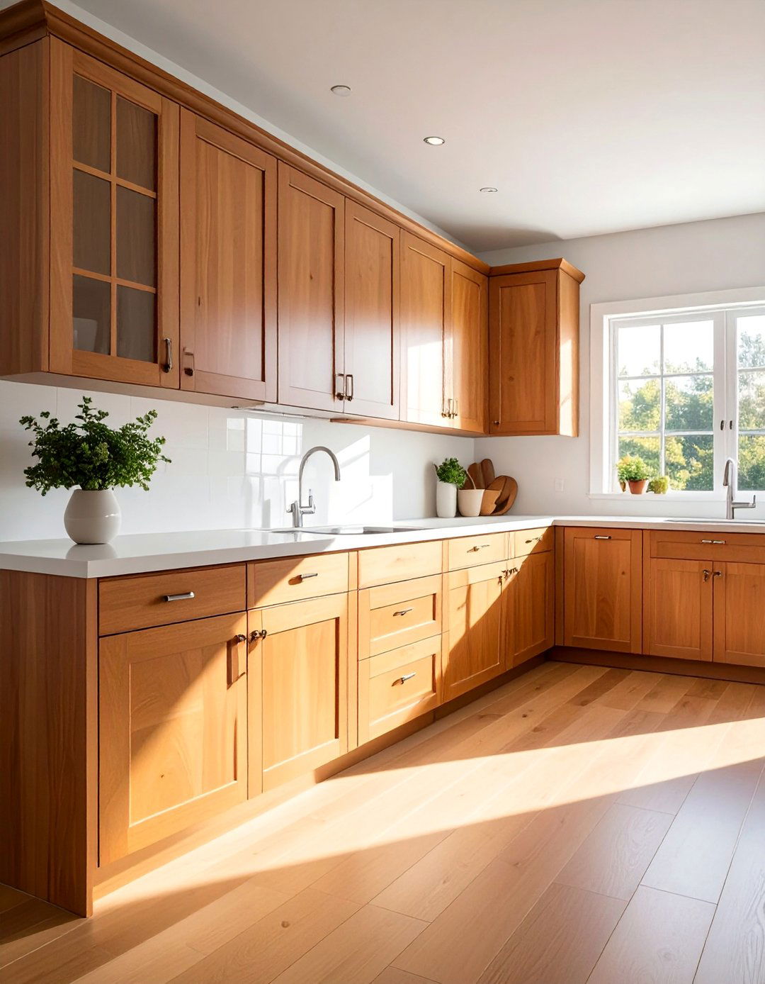 Shaker Style Natural Cherry Kitchen Cabinets - 15 Natural Cherry Kitchen Cabinets for Warmth