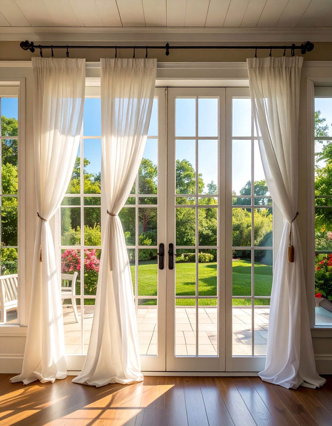 Sheer Curtain Panels - 20 Window Treatments for French Doors to Add Style