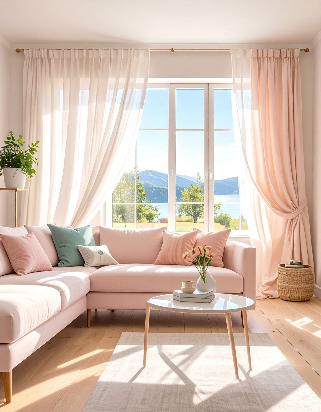 Sheer Curtains for Diffused Natural Light - 25 Danish Pastel Room Ideas for a Soft, Minimalist Aesthetic