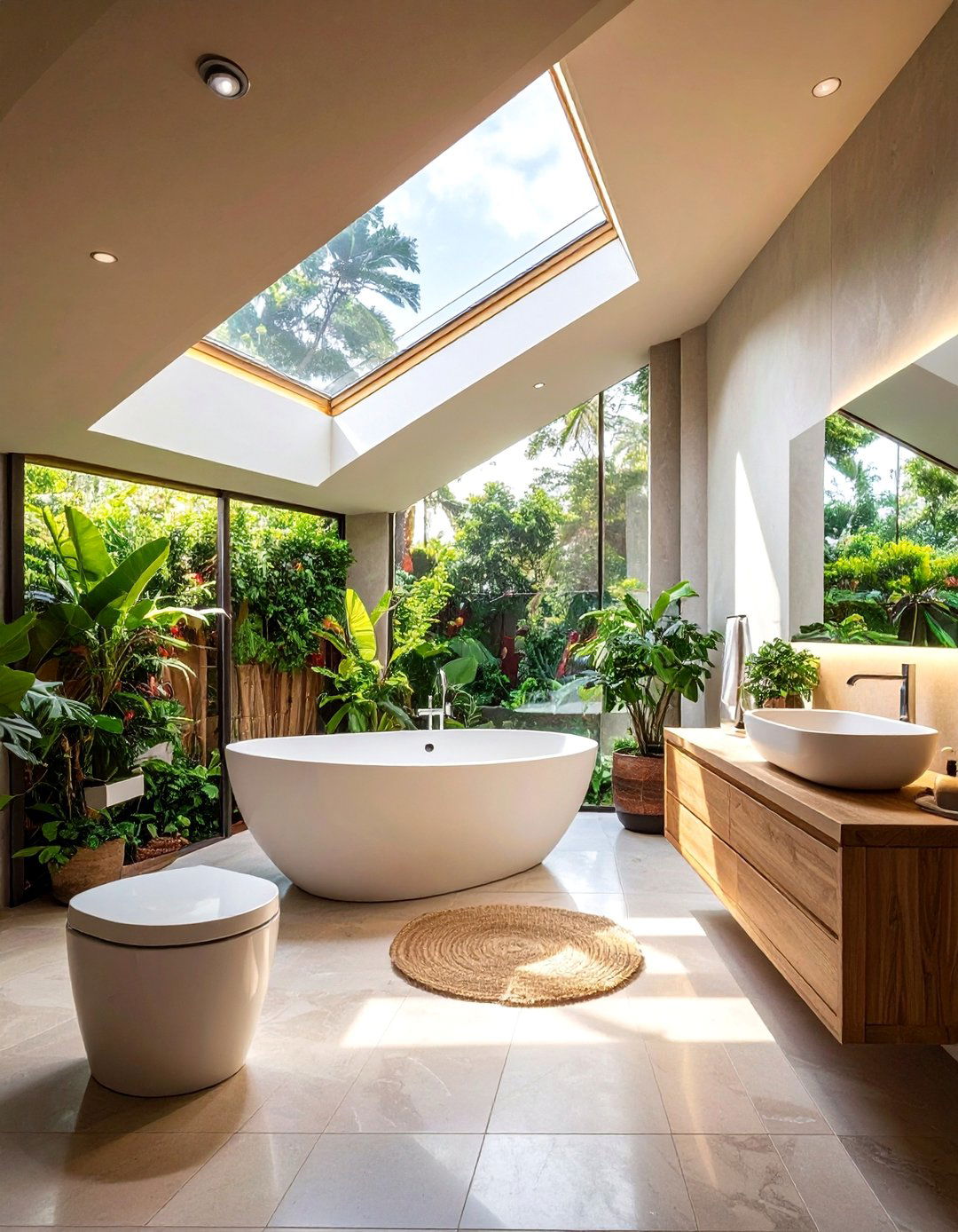 Skylight Integration - 30 Open Concept Bathroom Ideas for Modern Homes