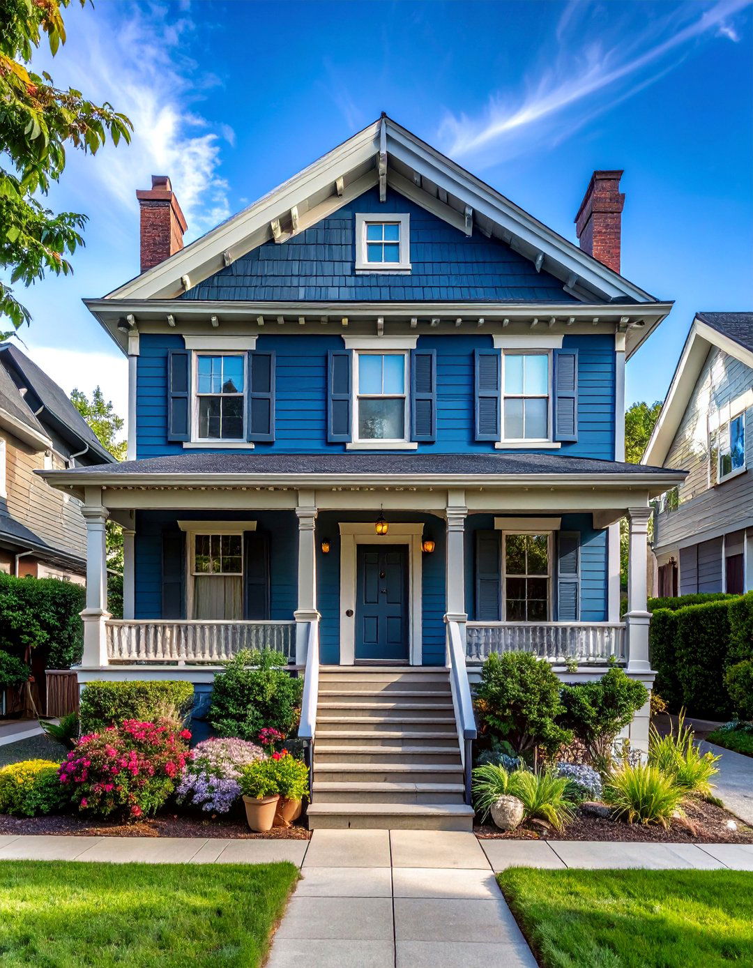 Slate Blue Victorian House with Charcoal Gray Accents - 15 Blue Victorian House Colors for Timeless Charm