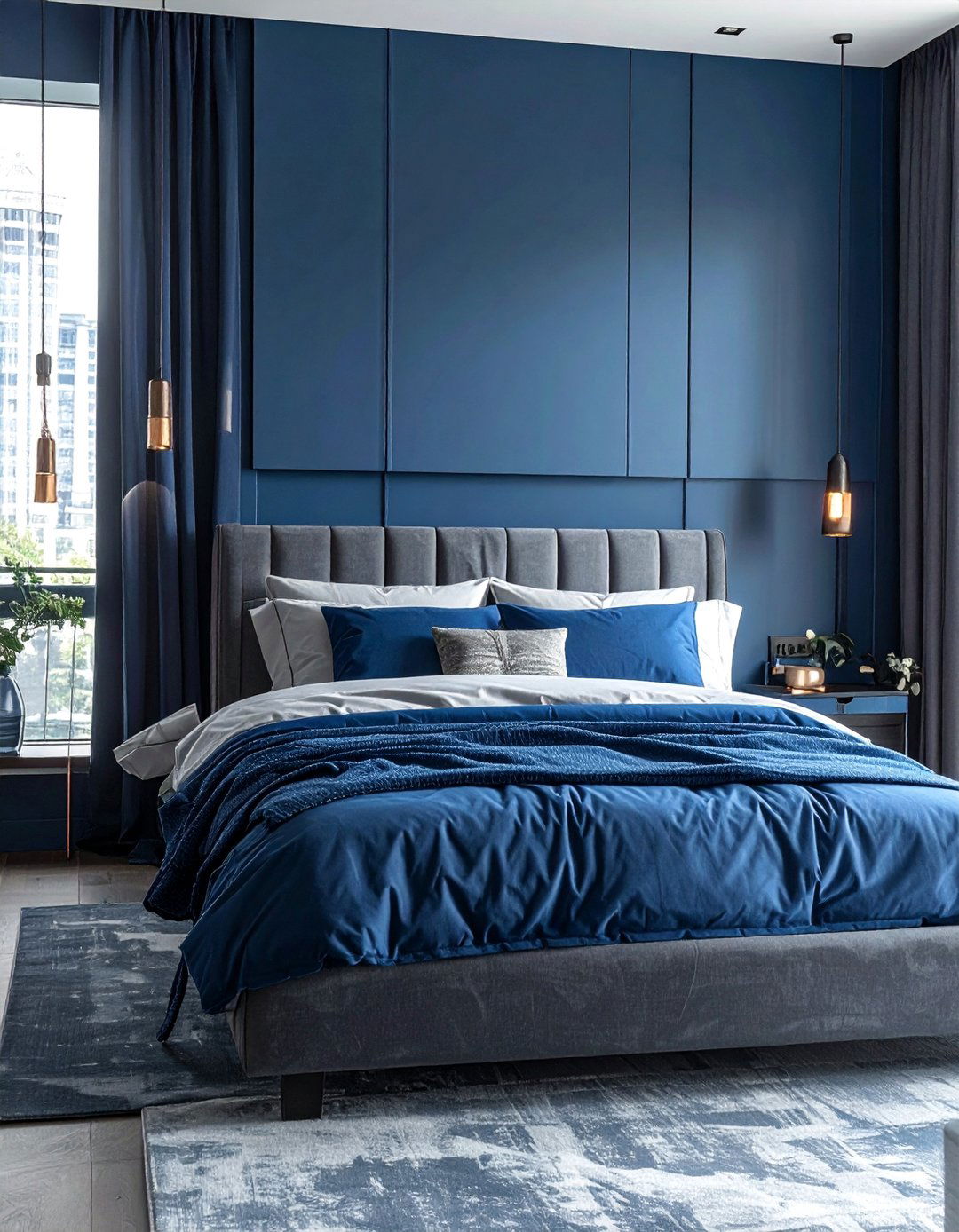 Slate Blue and Charcoal Gray Palette - 25 Luxury Blue Bedroom Ideas for a Serene Retreat