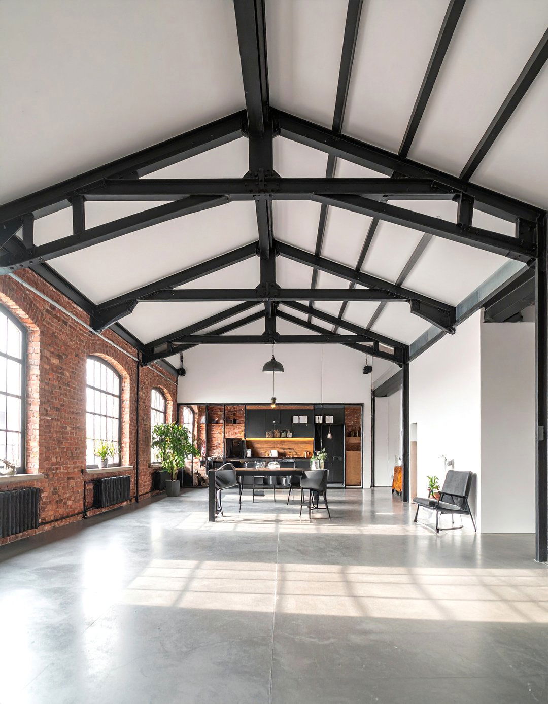 Sleek Metal Vaulted Ceiling Beams - 20 Vaulted Ceiling With Beams Ideas for a Dramatic Look
