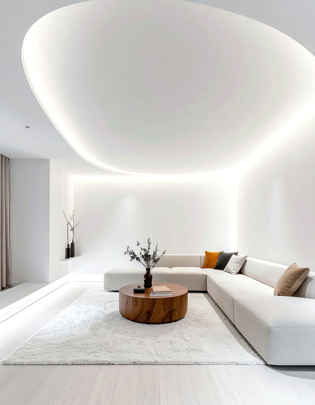 Sleek Plaster Barrel Ceiling for Modern Minimalism - 20 Barrel Ceiling Ideas for a Unique Architectural Feature