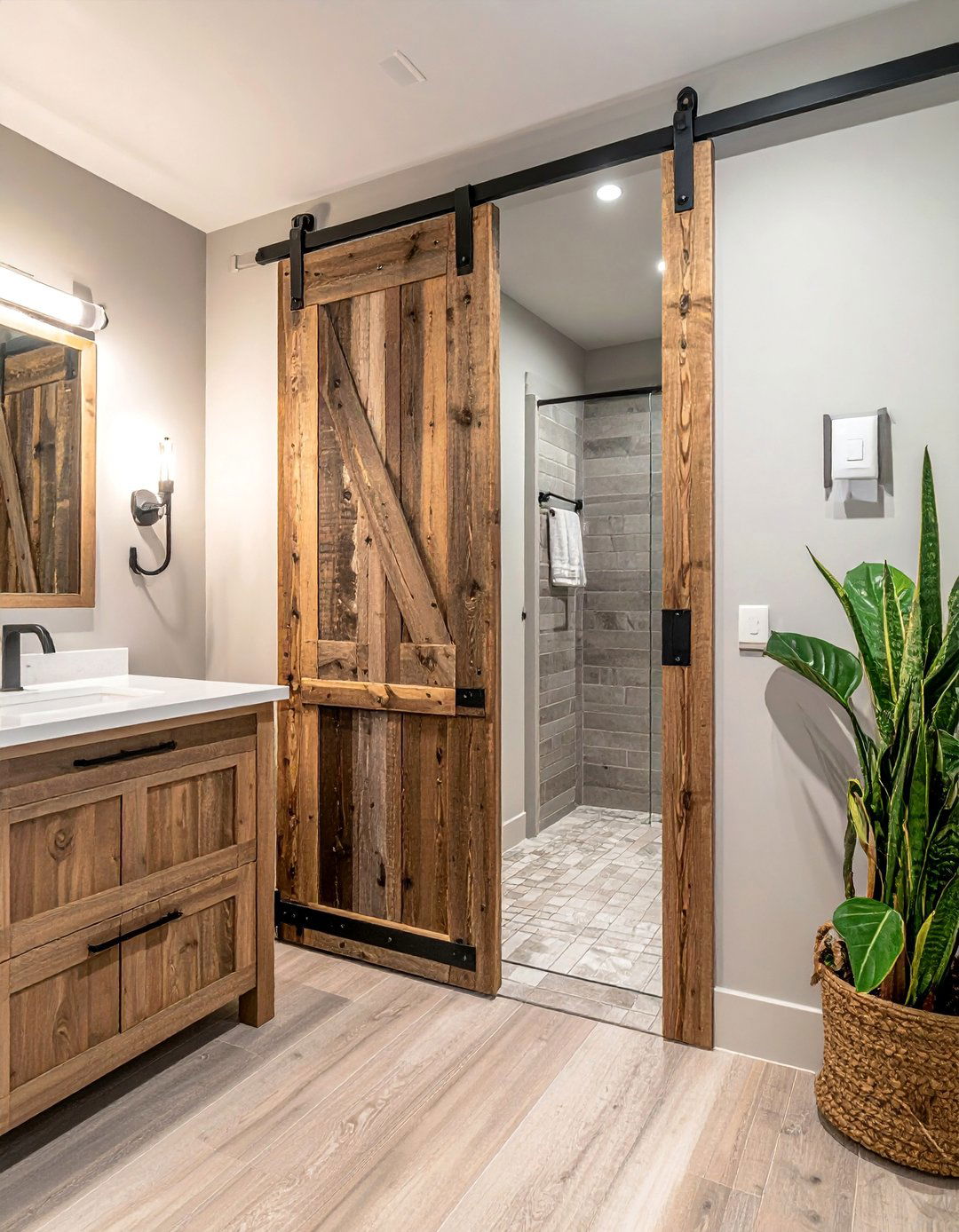 Sliding Barn Door Partitions - 20 Bathroom Partition Ideas to Maximize Space and Privacy