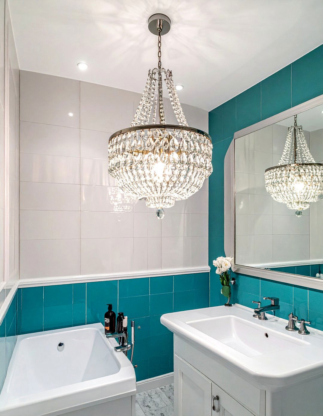Small Crystal Bathroom Chandelier - 20 Bathroom Chandelier Ideas for a Luxurious Touch