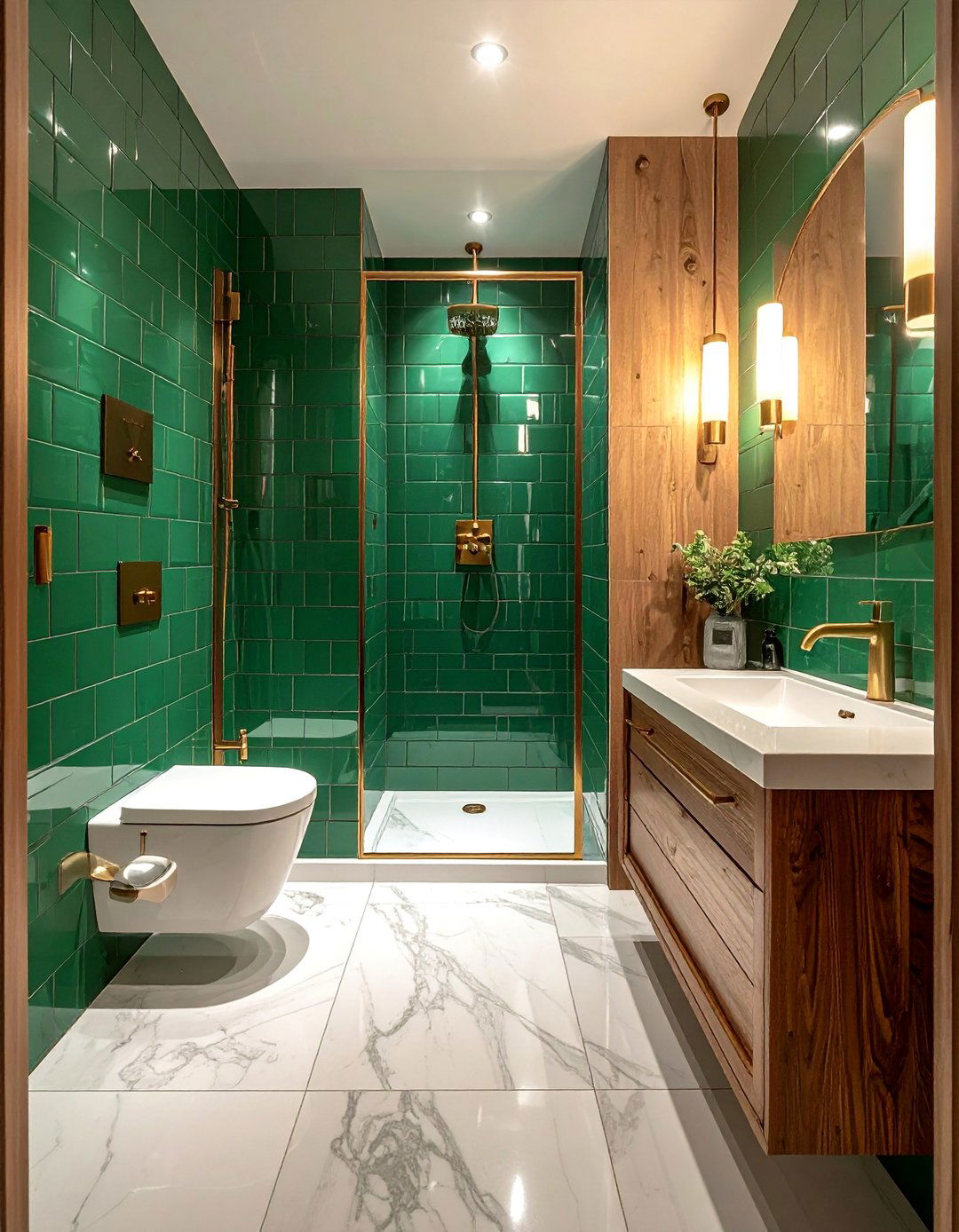 Small Emerald Green Bathroom Shower Tiles - 20 Small Green Bathroom Ideas for a Fresh Look