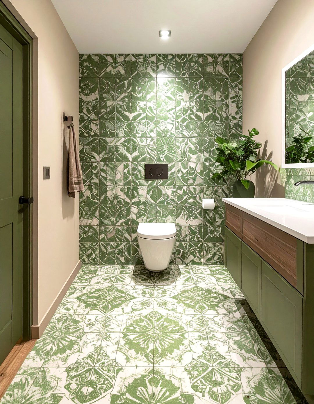 Small Olive Green Bathroom Floor Tiles - 20 Small Green Bathroom Ideas for a Fresh Look