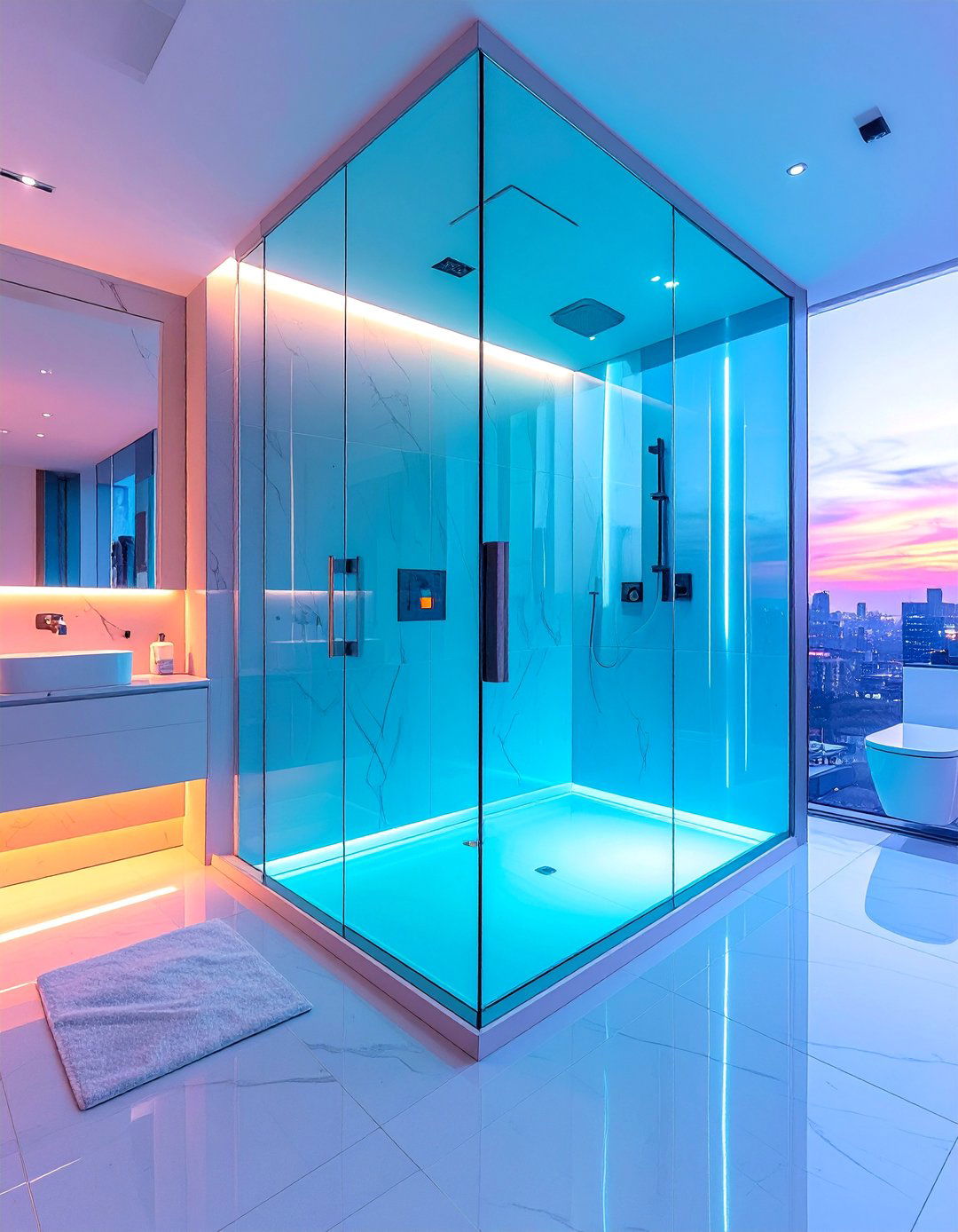 Smart Glass Privacy Walls - 20 Bathroom Partition Ideas to Maximize Space and Privacy