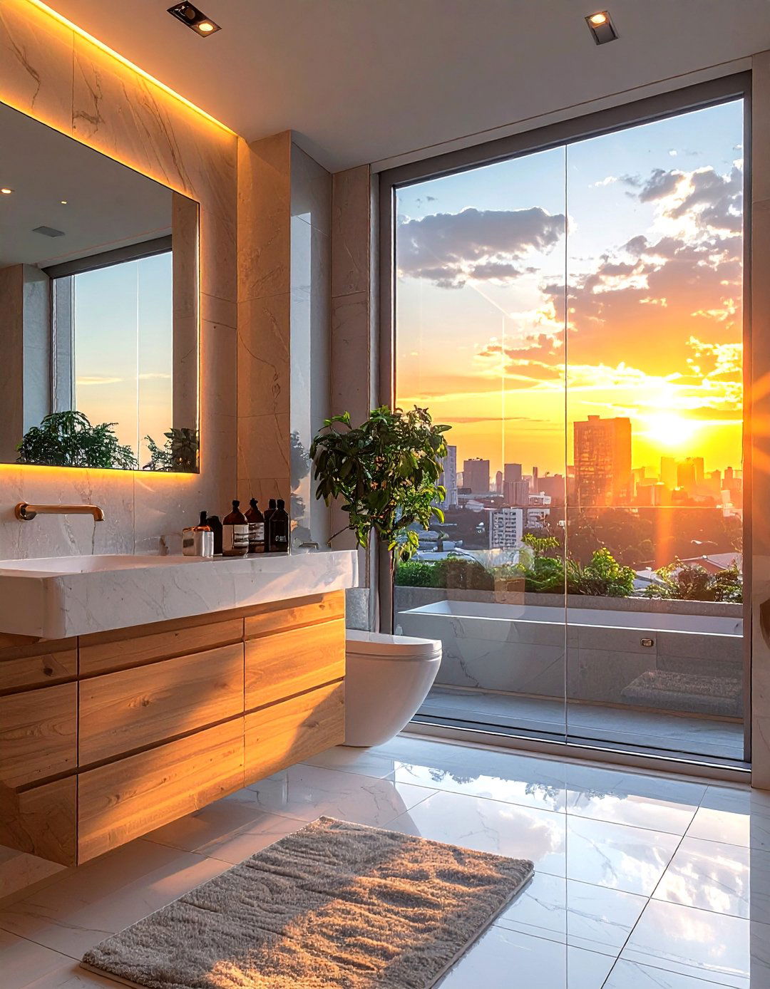 Smart Glass Technology - 30 Bathroom Window Treatment Ideas for Privacy