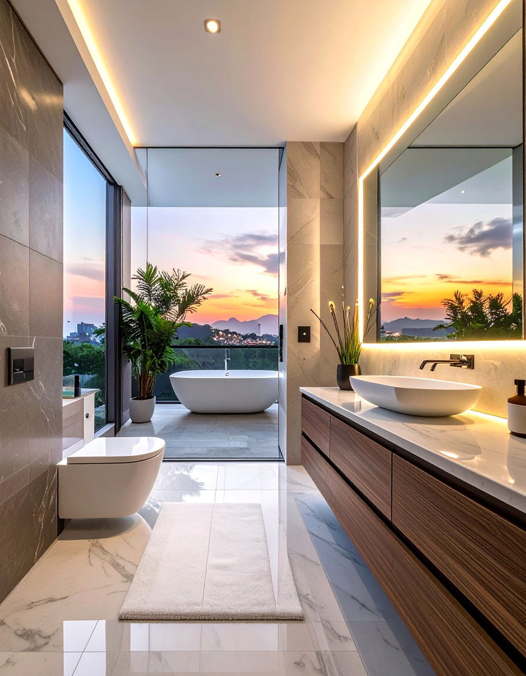 Smart Mirror Technology - 30 Open Concept Bathroom Ideas for Modern Homes
