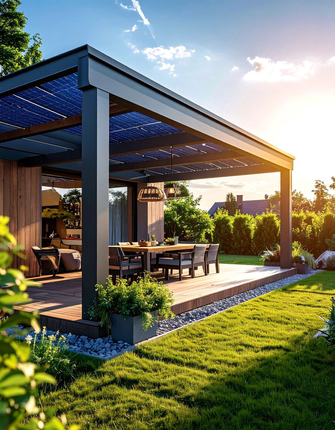 Solar Powered Smart Pergola - 40 Patio With a Pergola Ideas for Outdoor Living Spaces