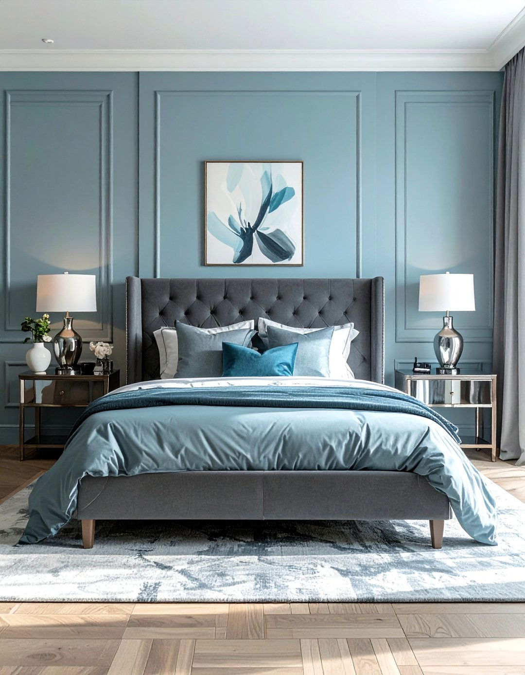 Sophisticated Light Blue and Gray Bedroom Palette - 25 Light Blue Bedroom Ideas for a Calming Retreat