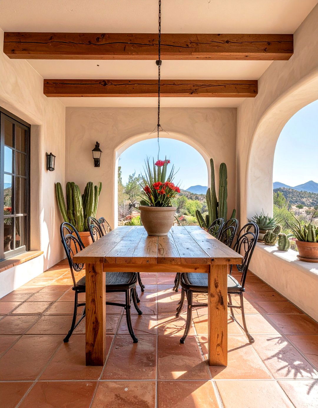 Southwest Adobe Sunroom Dining - 25 Sunroom Dining Room Ideas for a Bright Space