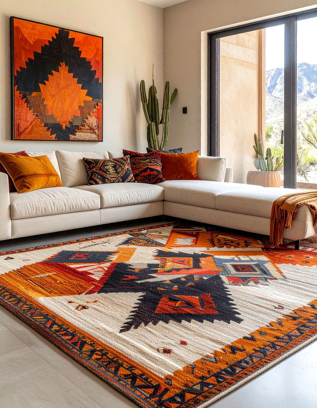 Southwestern Inspired Geometric Patterns - 20 Desert-Themed Room Ideas for a Unique Aesthetic