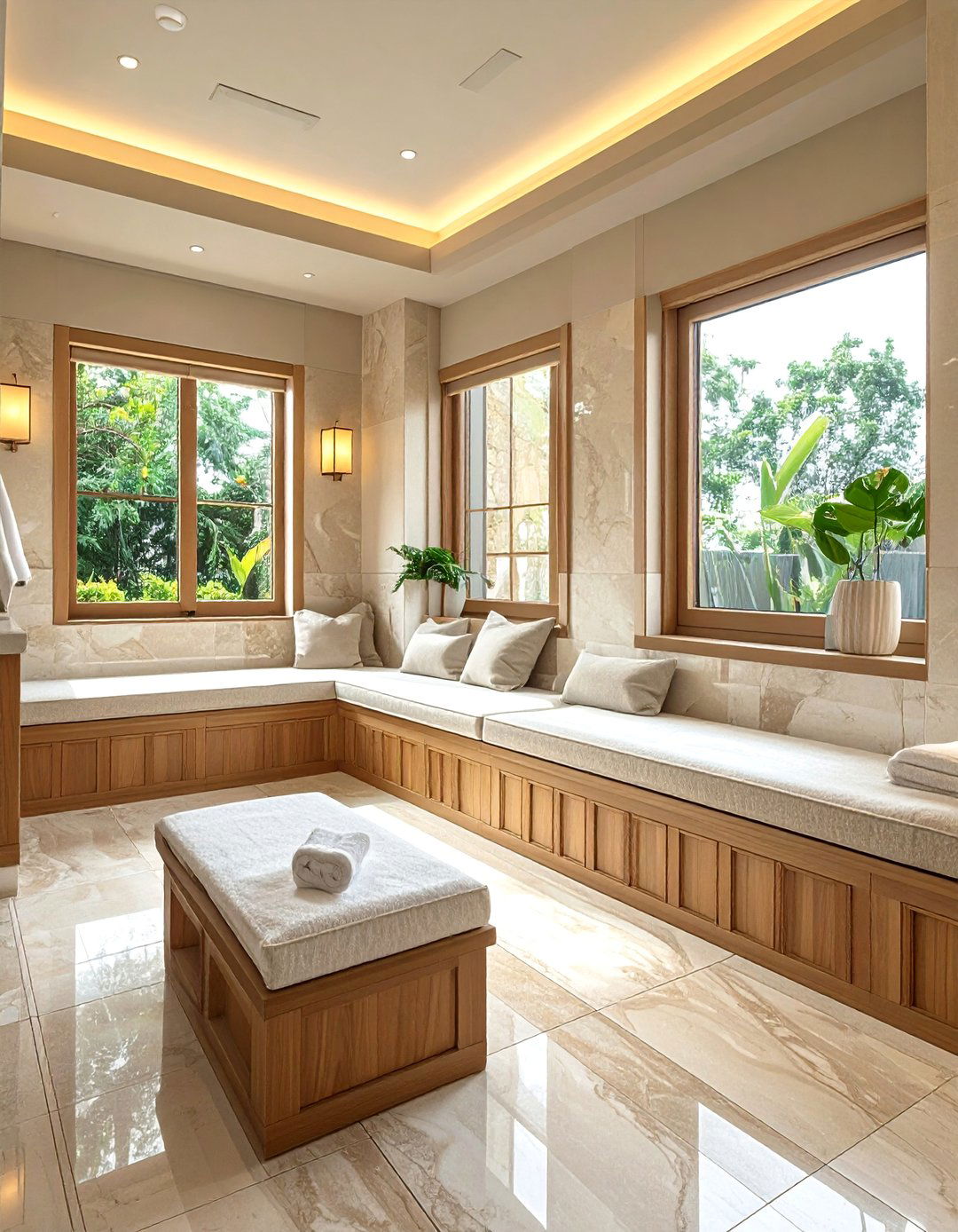 Spa Style Seating Areas - 40 Elegant Primary Bathroom Ideas for a Luxurious Space