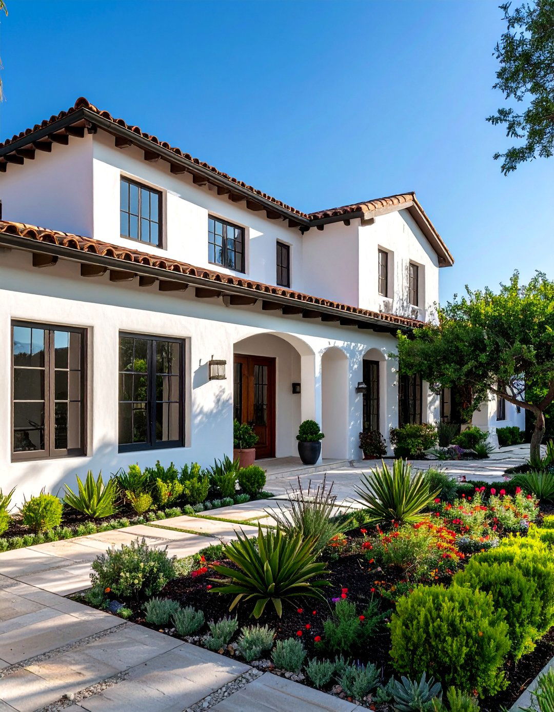 Spanish Style Home with Smooth White Stucco Walls - 40 Spanish Style Home Exterior Ideas for Timeless Charm